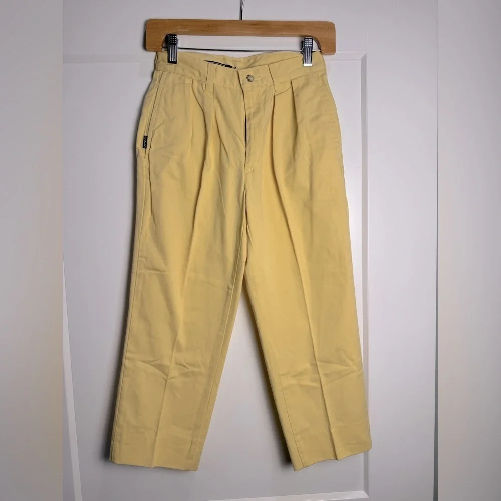 Ralph Lauren Yellow Chino pleated Pants Classic Cotton